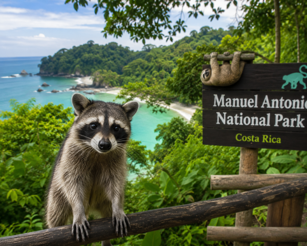 5. Manuel Antonio National Park, the perfect spot to see a raccoon!