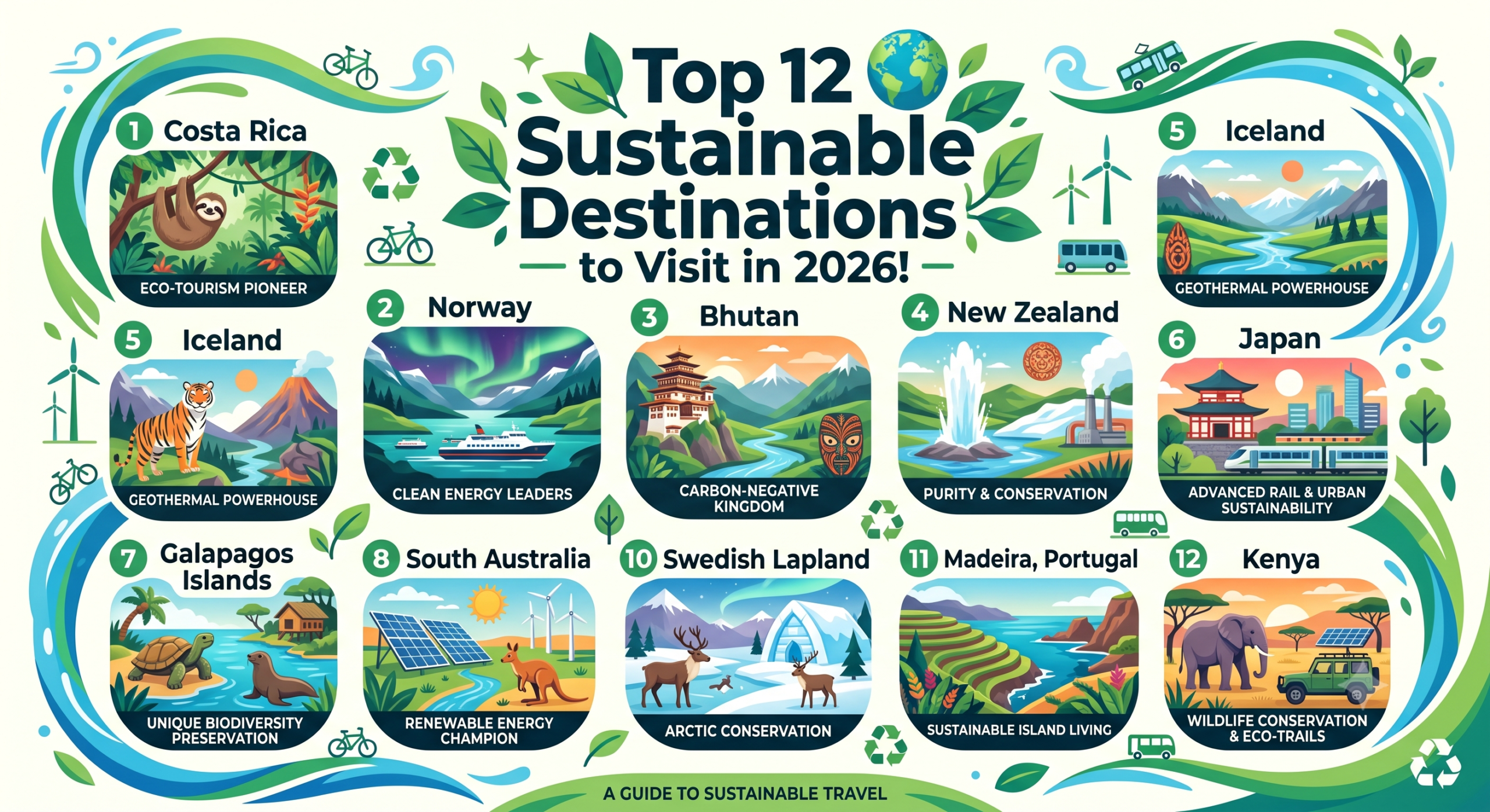 Top 12 Sustainable Destinations to Visit in 2026!